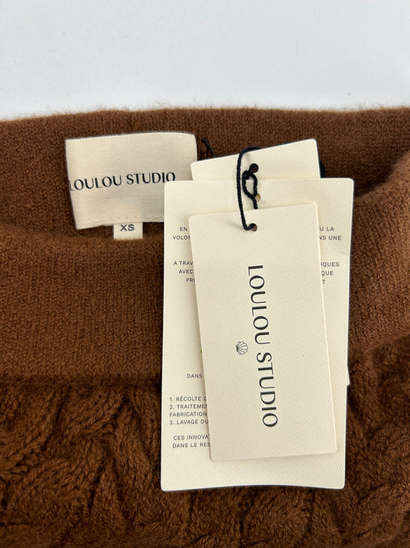 Jupe marron en cachemire "Alsen"