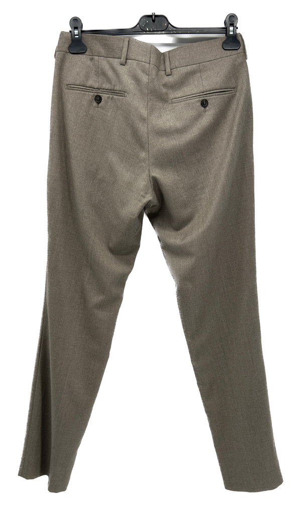 Pantalon gris à pinces en laine