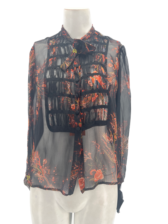 Blouse orange et noire