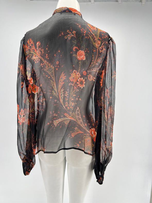 Blouse orange et noire