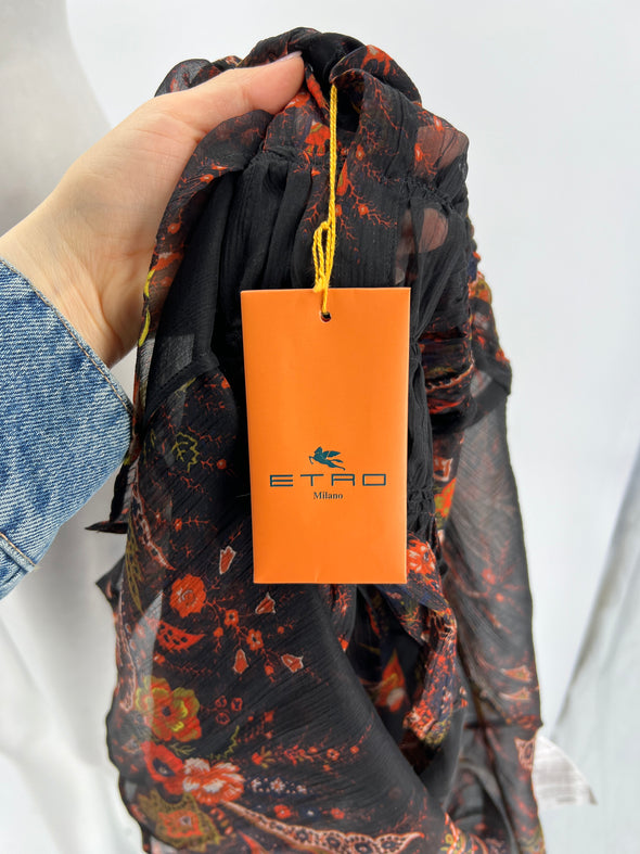 Blouse orange et noire