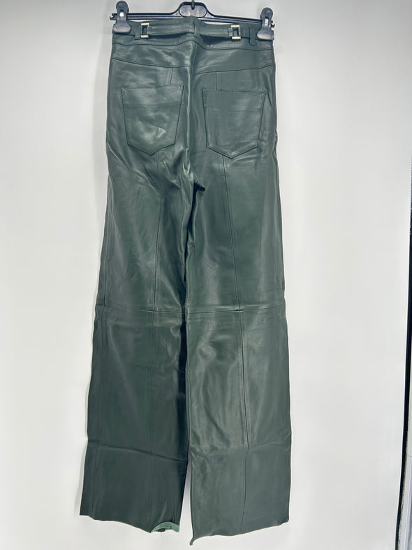 Pantalon en cuir vert