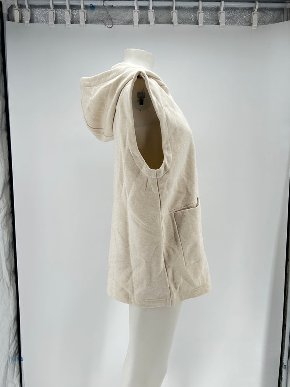 Cardigan sans manches écru
