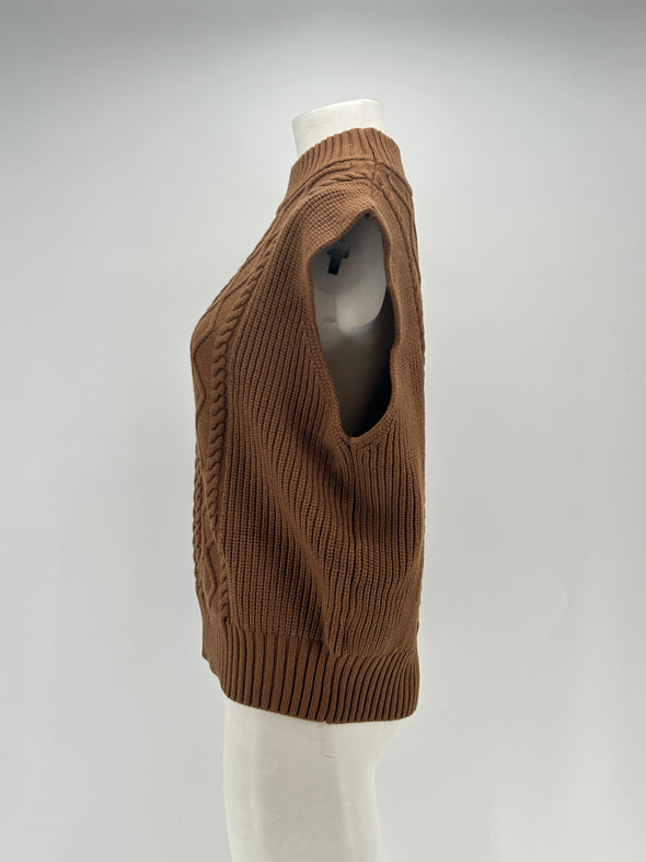 Pull sans manches marron