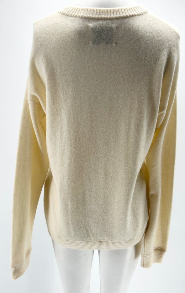 Pull beige en cachemire à logo PSG