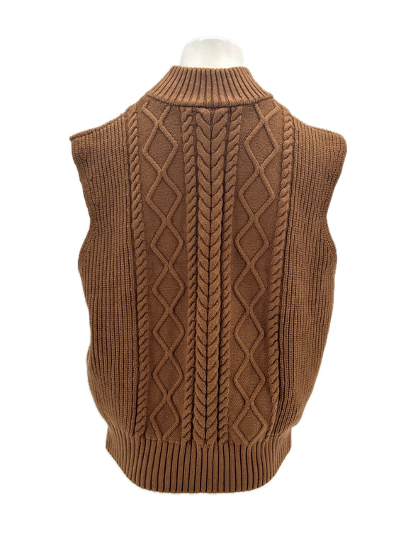 Pull sans manches marron