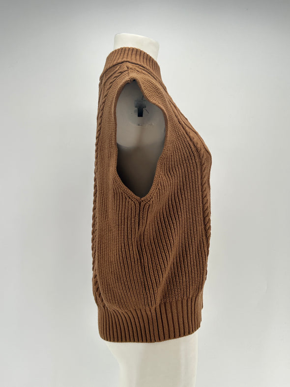 Pull sans manches marron