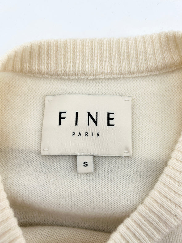Pull beige en cachemire à logo PSG