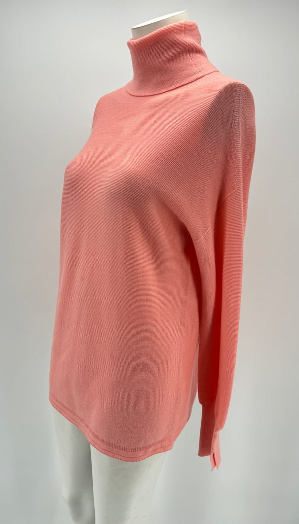 Pull à col roulé rose