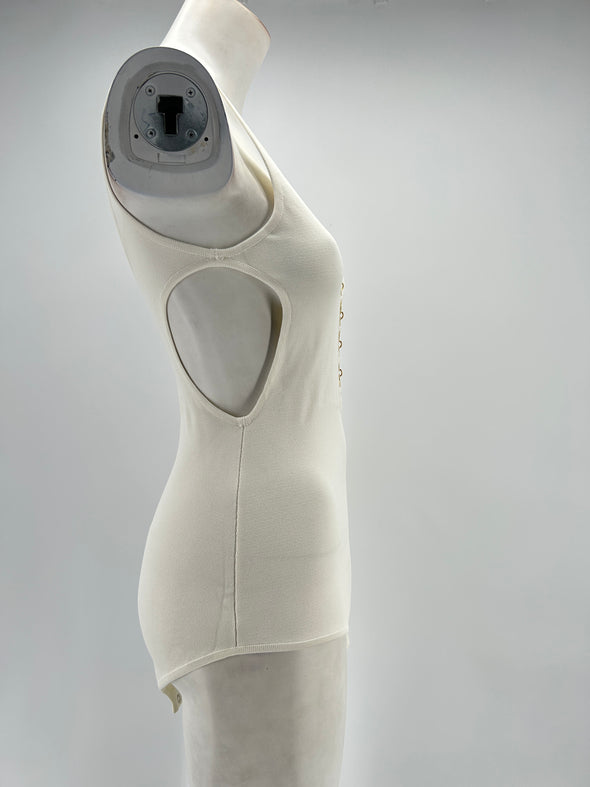 Body blanc avec détails dorés