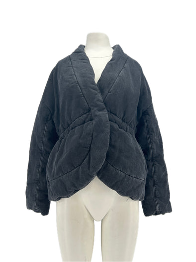 Doudoune en denim noire
