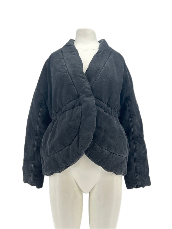Doudoune en denim noire