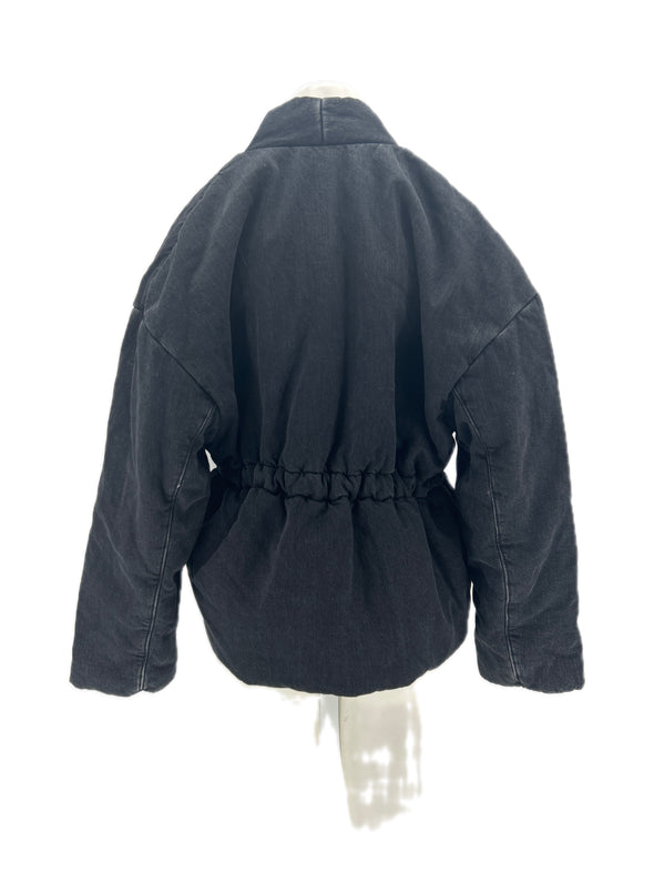 Doudoune en denim noire