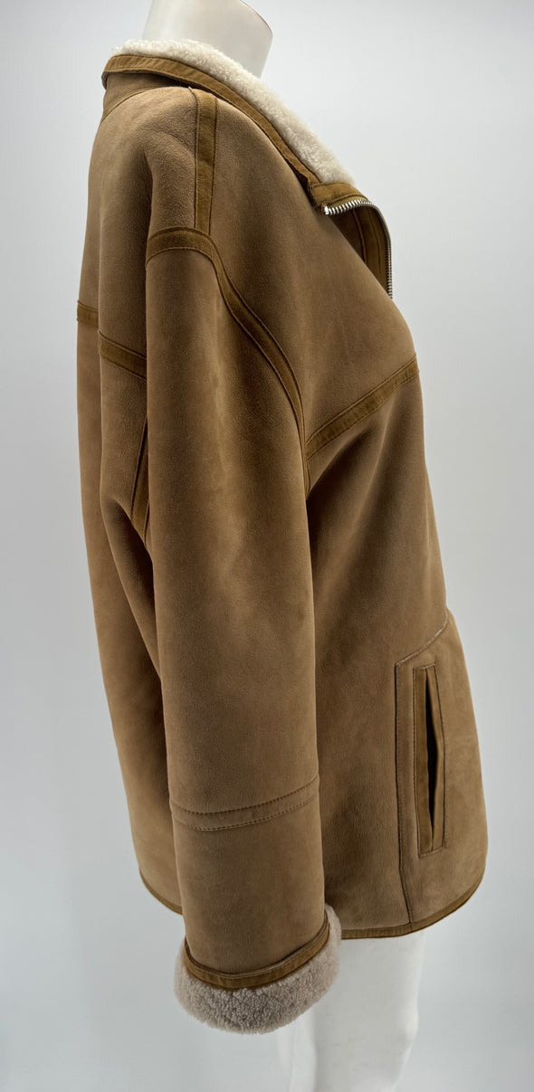 Manteau marron en cuir