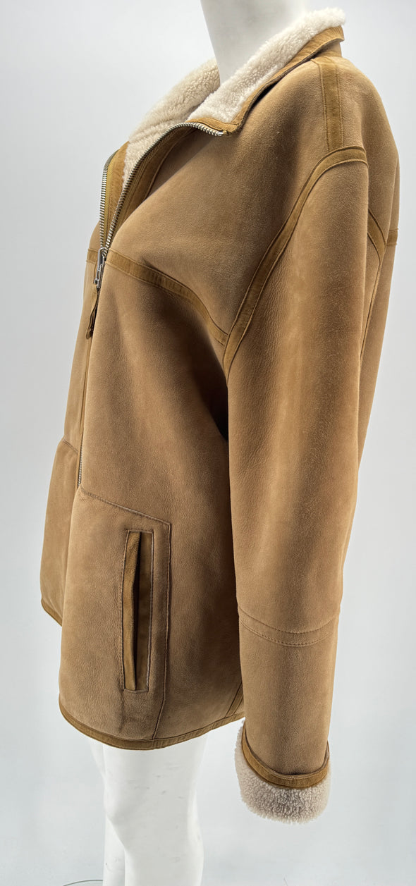 Manteau marron en cuir