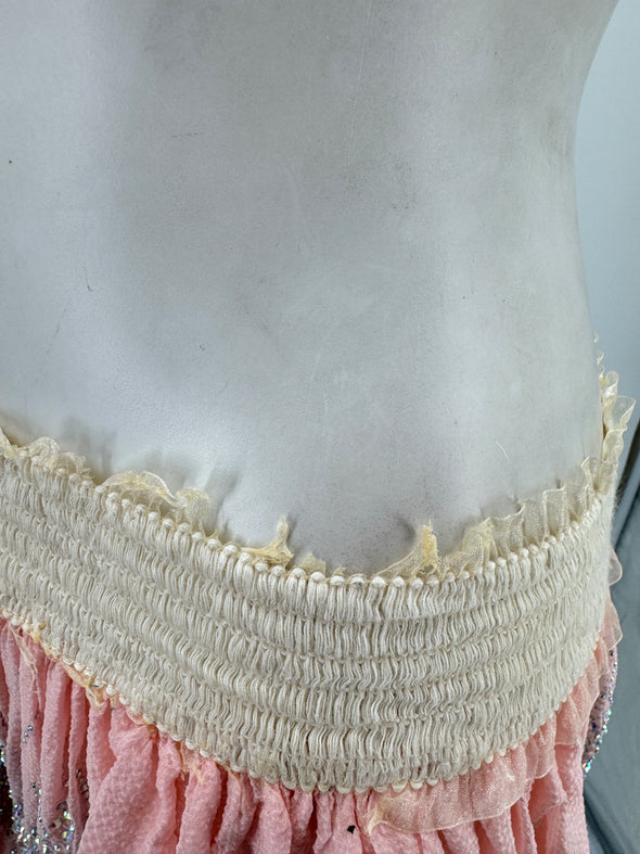 Jupe rose à paillettes à dentelle