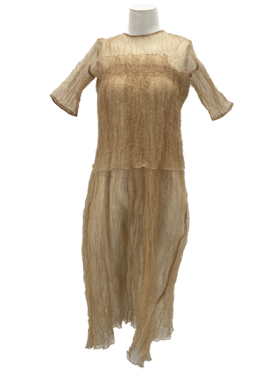 Robe en tulle beige