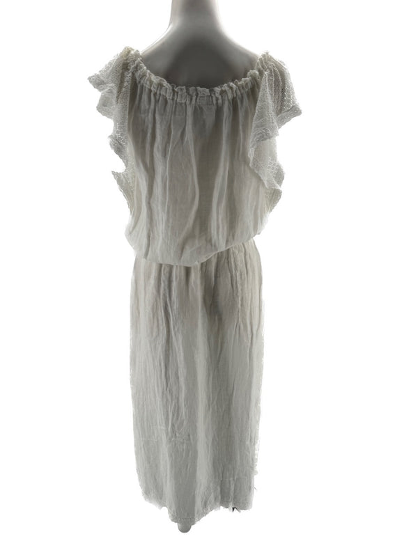 Robe longue blanche en lin