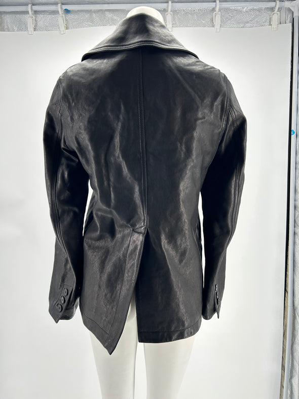 Veste en cuir noire