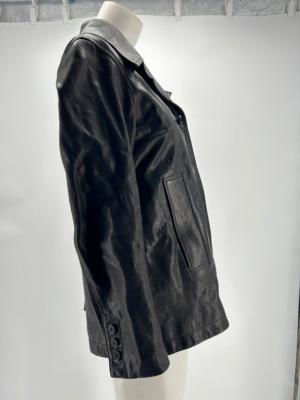 Veste en cuir noire