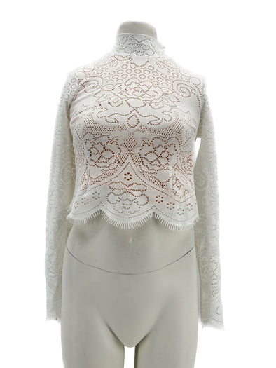 Top en dentelle blanc
