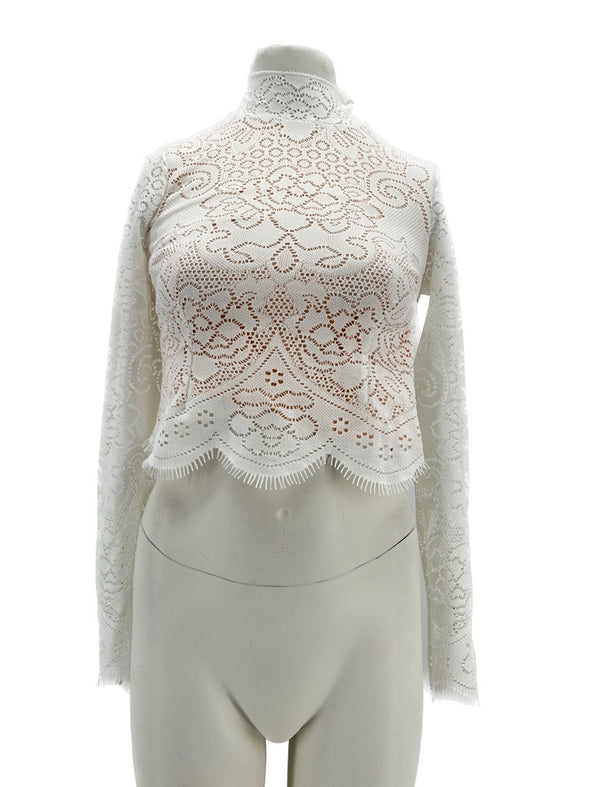 Top en dentelle blanc