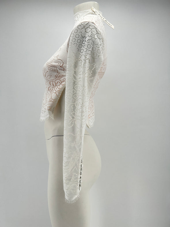 Top en dentelle blanc