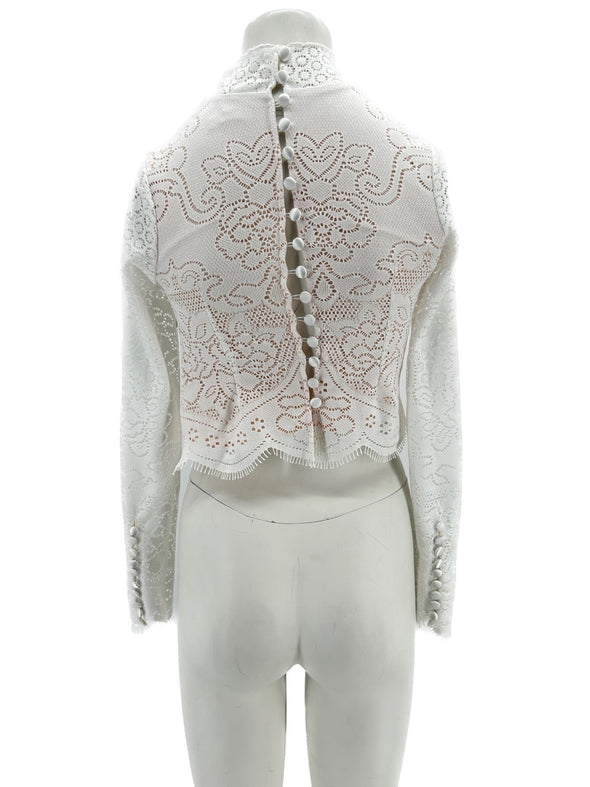 Top en dentelle blanc