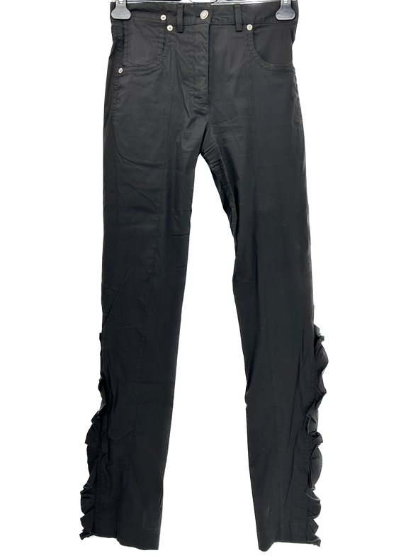 Pantalon noir avec volants sur les côtés