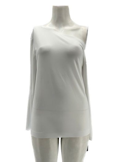 T-shirt avec épaule dénudée blanc