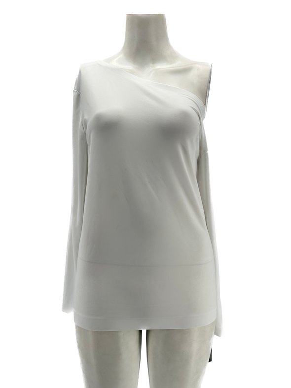 T-shirt avec épaule dénudée blanc