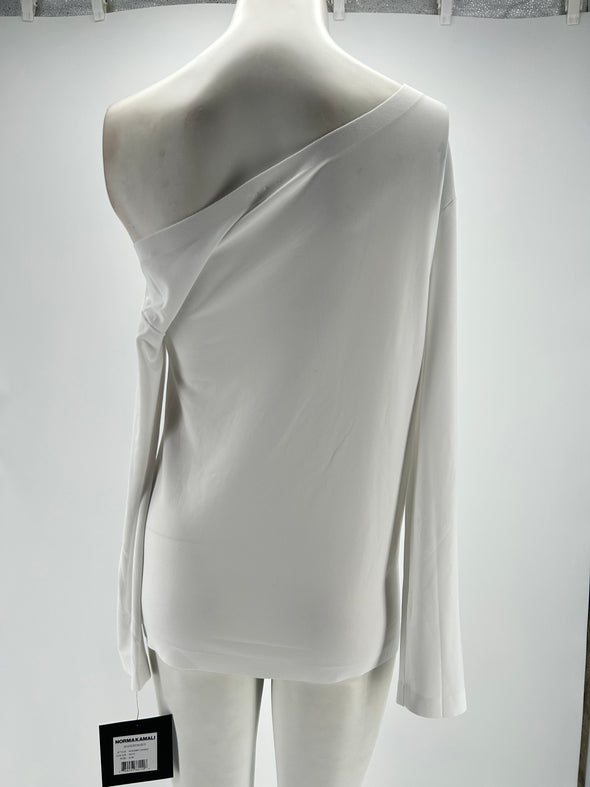 T-shirt avec épaule dénudée blanc