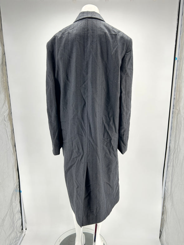 Manteau long gris foncé avec rayures noires "Devon"
