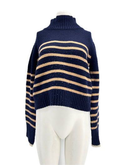 Pull col roulé en mélange de laine et de cachemire