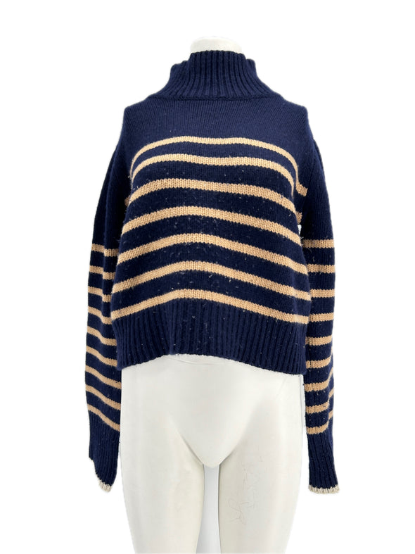Pull col roulé en mélange de laine et de cachemire