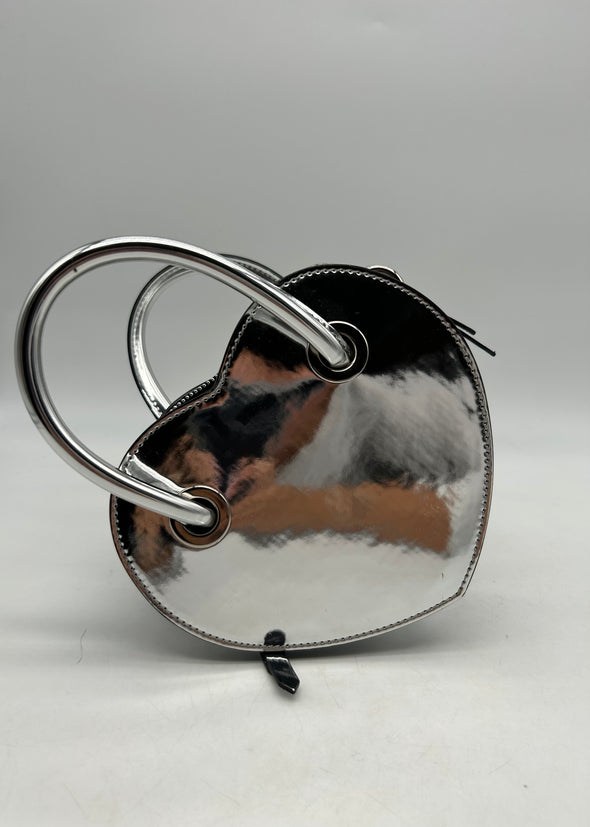 Sac coeur argenté