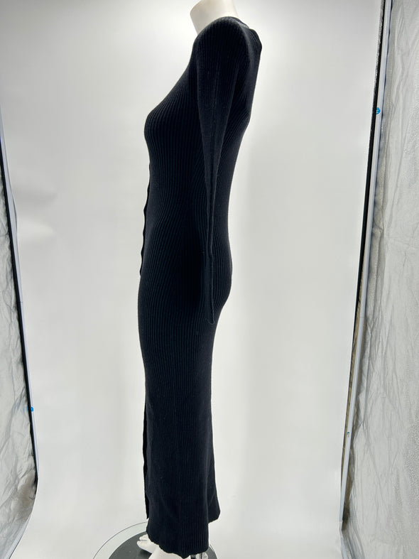 Robe longue noire avec strass