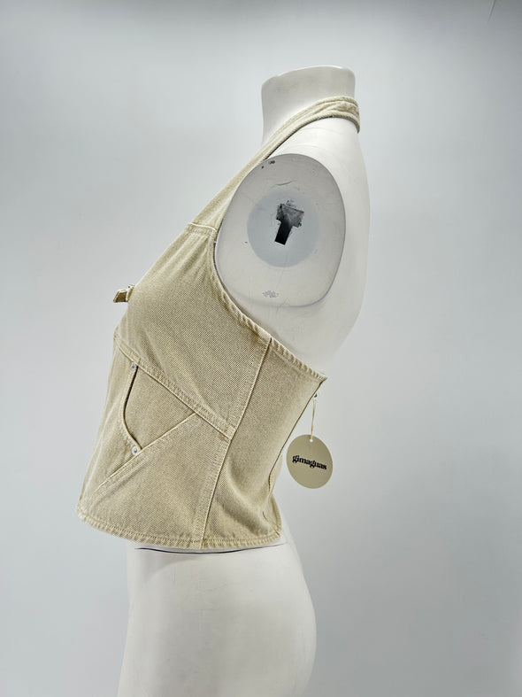 Gilet sans manches beige