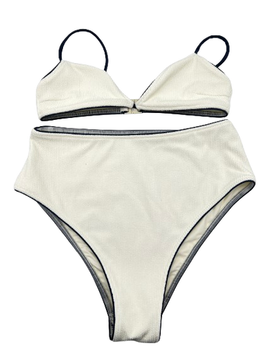 Maillot de bain deux pièces blanc et noir