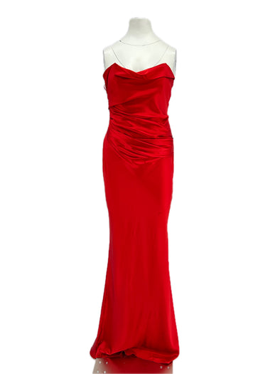 Robe en soie rouge