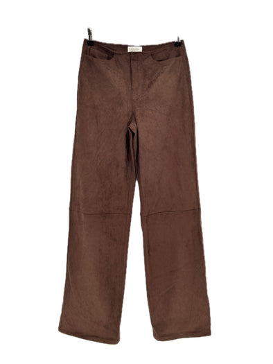 Pantalon marron en daim synthétique