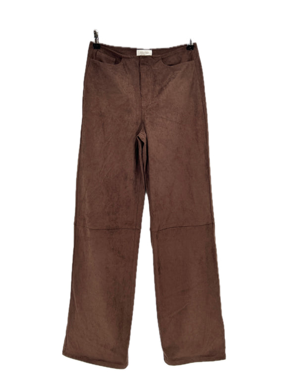 Pantalon marron en daim synthétique