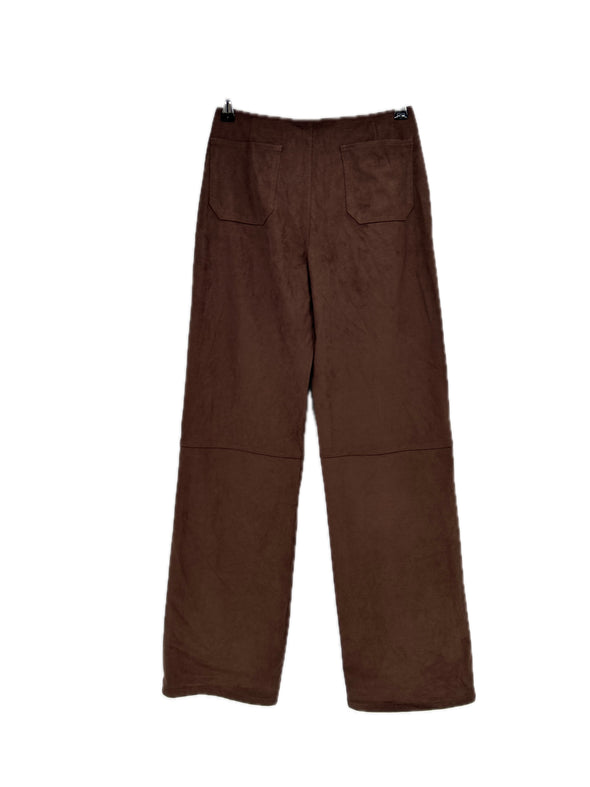 Pantalon marron en daim synthétique