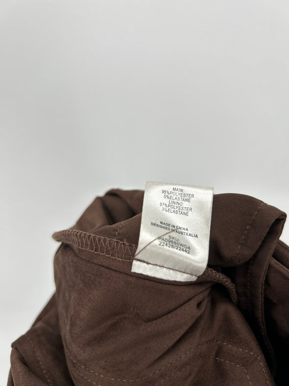 Pantalon marron en daim synthétique