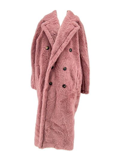 Manteau "Teddy Bear Icon" en alpaga rose