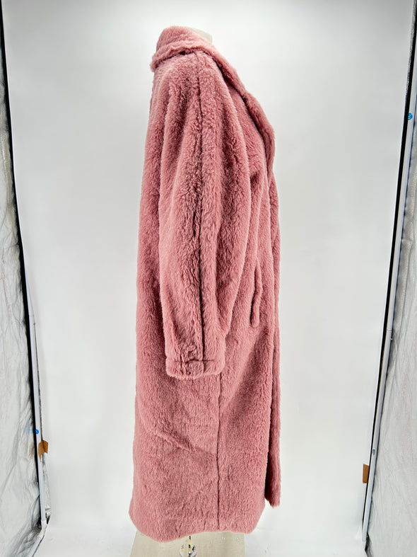 Manteau "Teddy Bear Icon" en alpaga rose