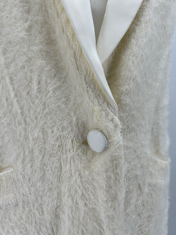 Blazer texturé écru