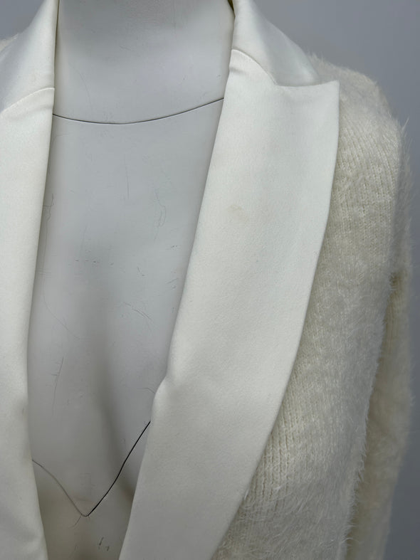 Blazer texturé écru