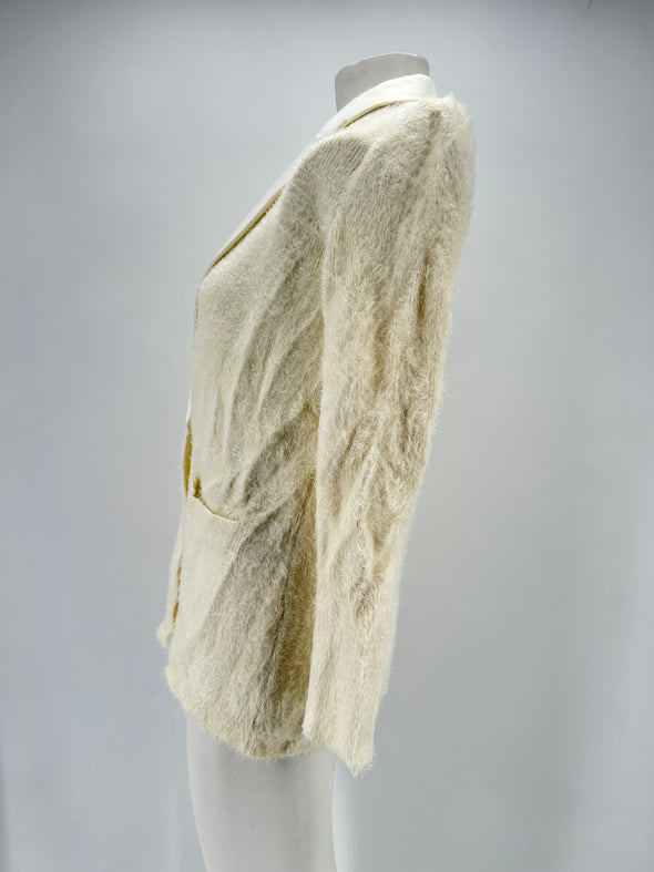 Blazer texturé écru