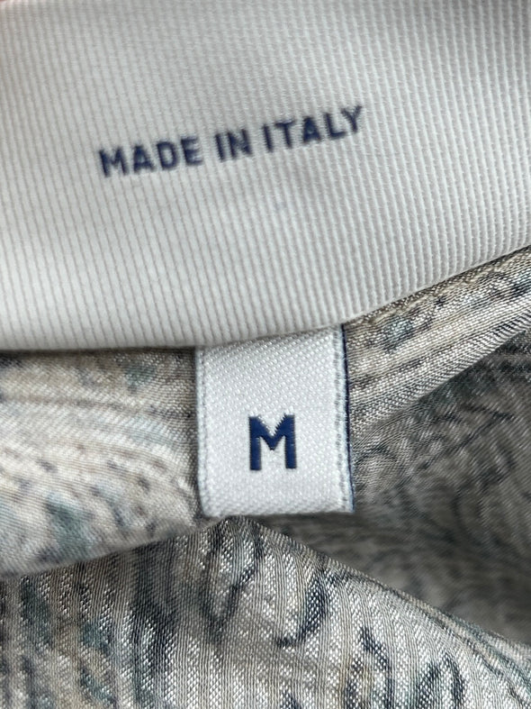 Veste blazer beige à motifs oiseaux